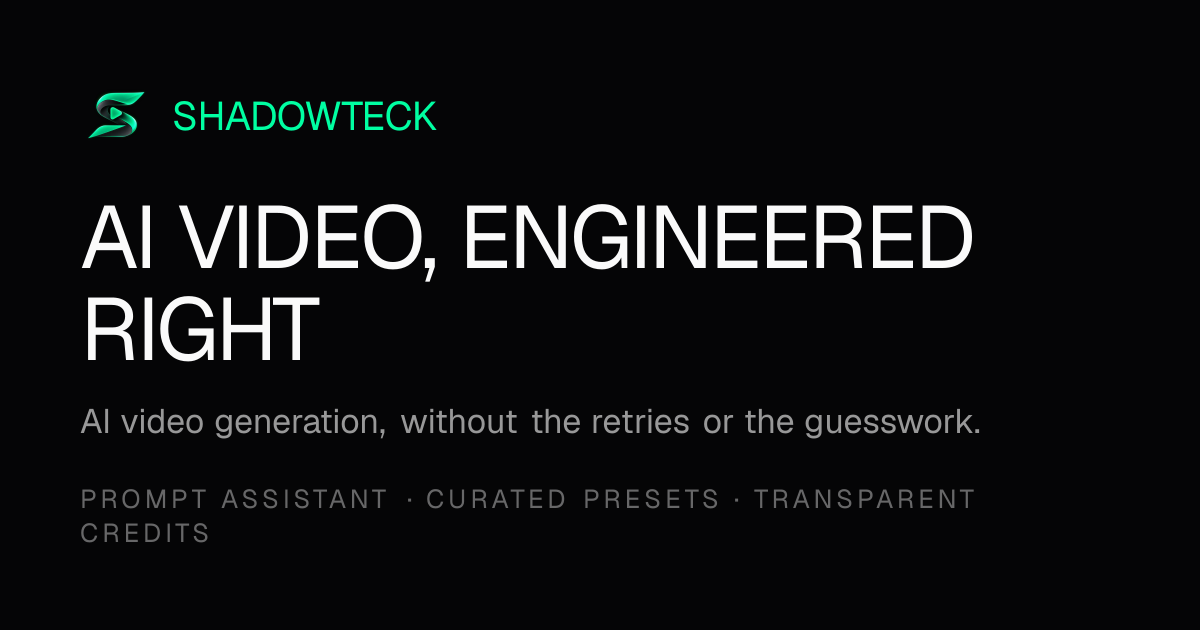 AI video style presets and prompt templates · ShadowTeck